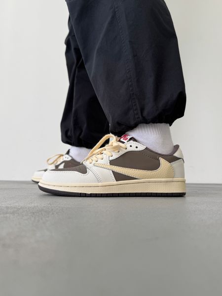 Nike Air Jordan 1 Low x Travis Scott Beige/Gray nik-0518-924027 фото