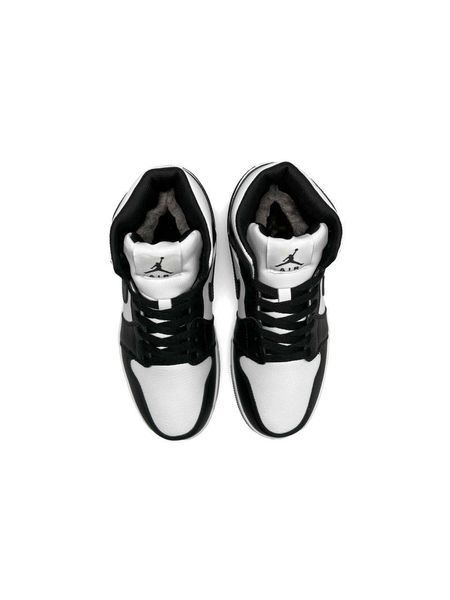 Nike Air Jordan 1 Retro High Black white Fur B1795-839317 фото