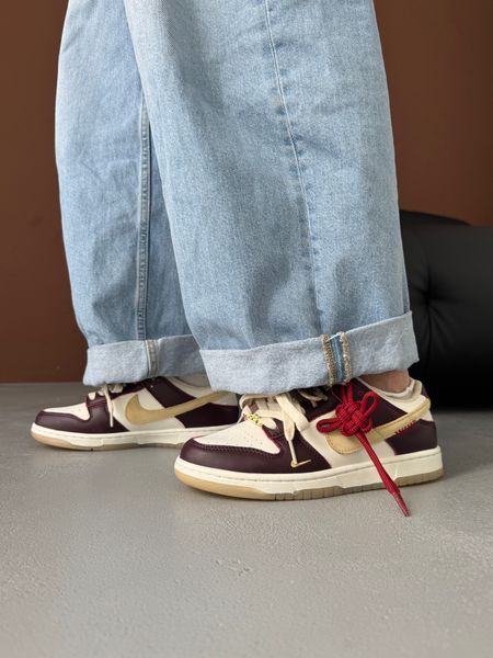 Nike Dunk LX White/Maroon nik-0805-1524053 фото