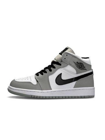 Nike Air Jordan 1 High Grey White Black Fur B1806-843366 фото
