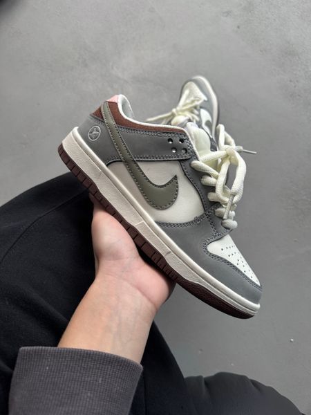 Nike SB Dunk Grey/White/Brown nik-0415-514089 фото