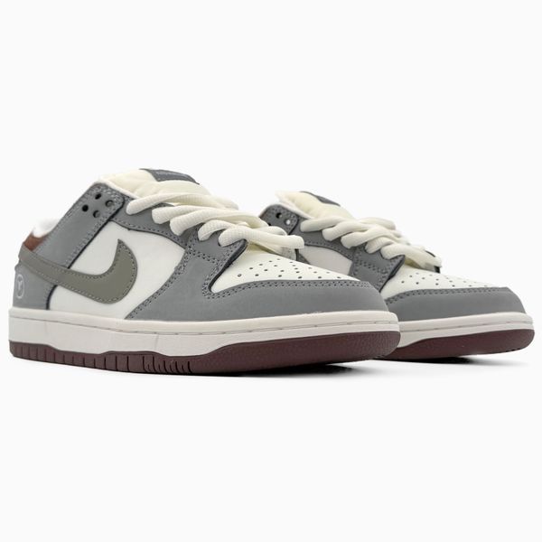 Nike SB Dunk Grey/White/Brown nik-0415-514089 фото