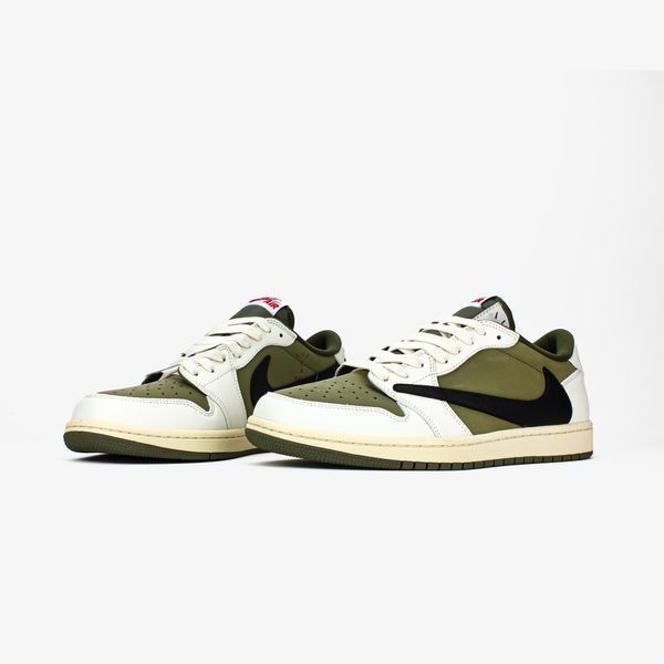 Travis Scott X Jordan 1 Low-- OG SP Reverse Olive Medium Olive 0651-1089766 фото