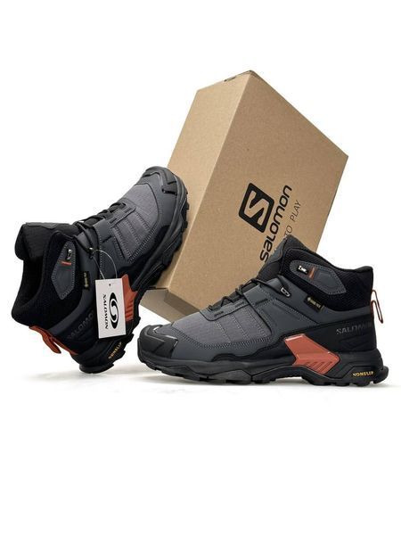 Salomon X Ultra 4 Mid Fur Grey Black Orange А6105-1793347 фото