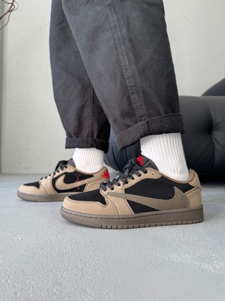Nike Air Jordan 1 Low x Travis Scott Brown/Black nik-0676-1277119 фото