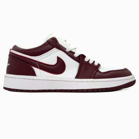 Nike Jordan 1 Retro Low White/Bordo nik-0551-988299 фото