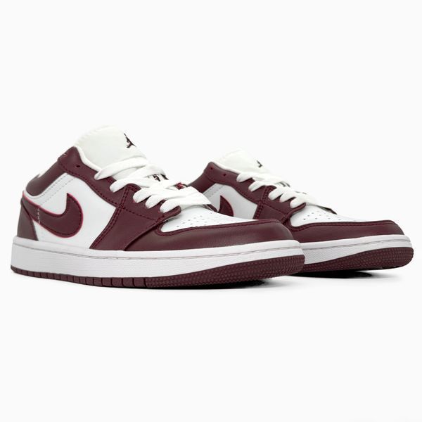 Nike Jordan 1 Retro Low White/Bordo nik-0551-988299 фото