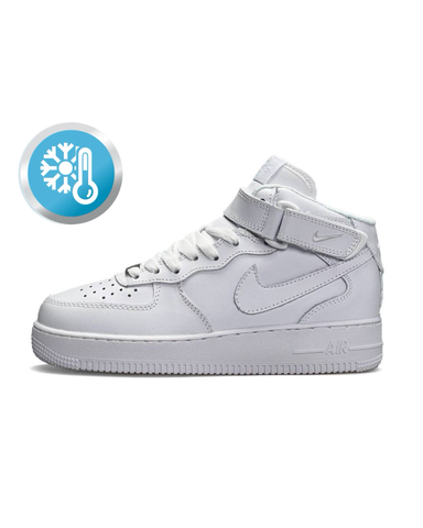 Nike Air Force 1 High All White Fur B1792-845933 фото