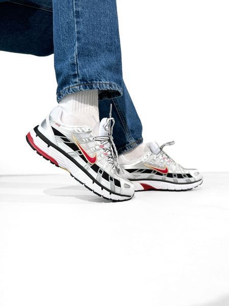 Nike P-6000 White/Silver/Red nik-0443-620815 фото
