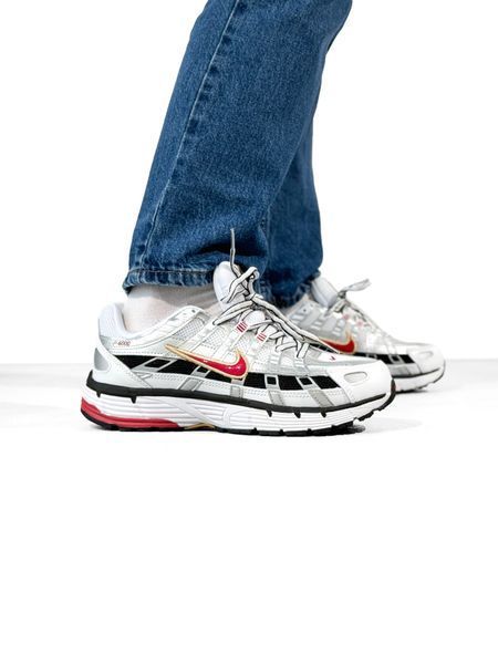 Nike P-6000 White/Silver/Red nik-0443-620815 фото