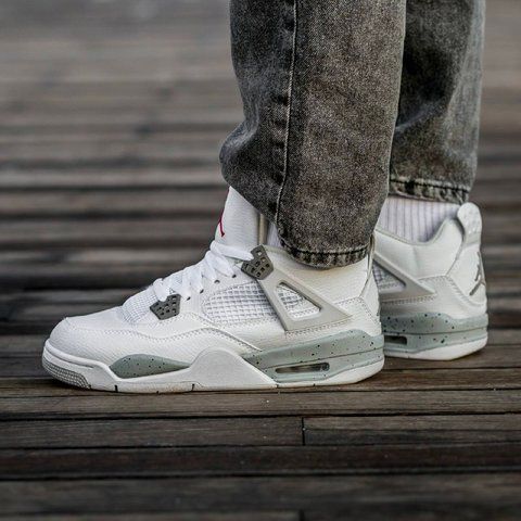 Air Jordan Retro 4 White Grey 973-1354149 фото