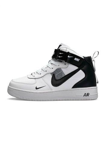 Nike Air Force 1 Utility High White Black Fur B1852-841240 фото